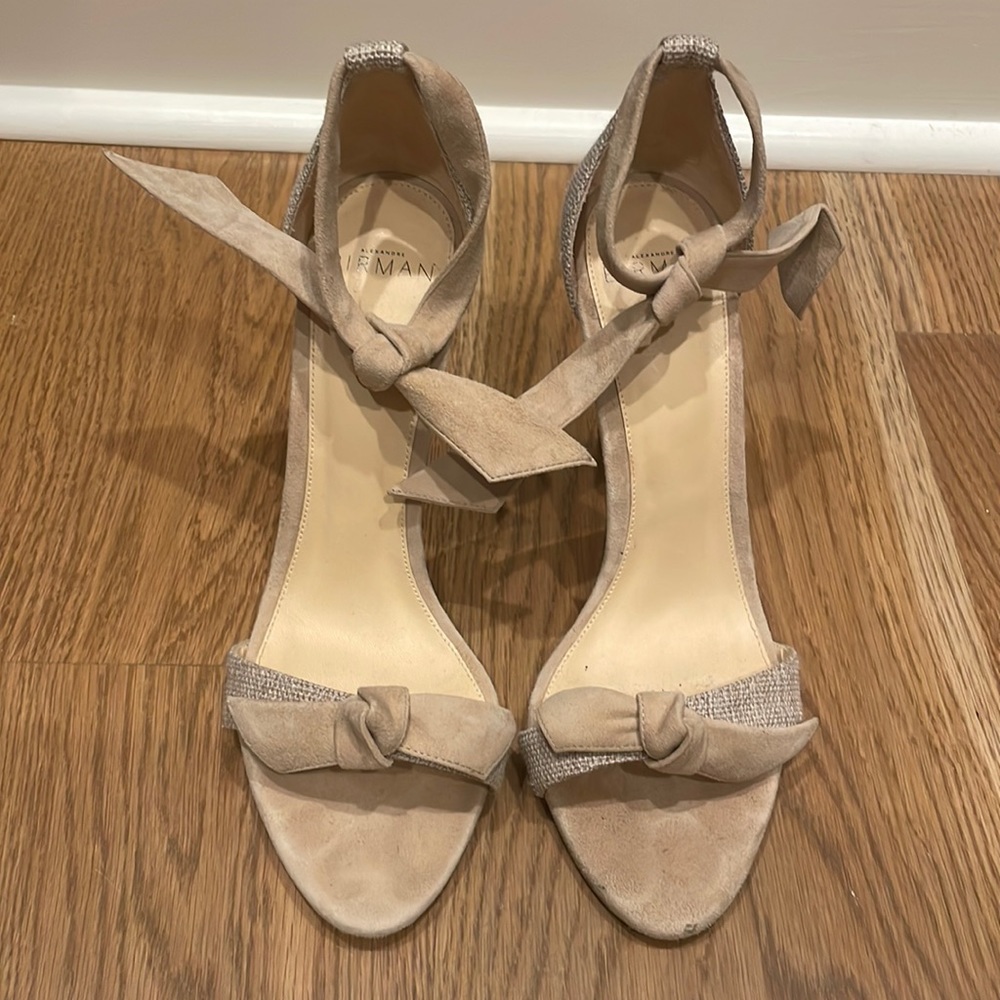 Alexandre Birman Women's Clarita Ankle Tie High Stiletto Heel Sandals size 37.5